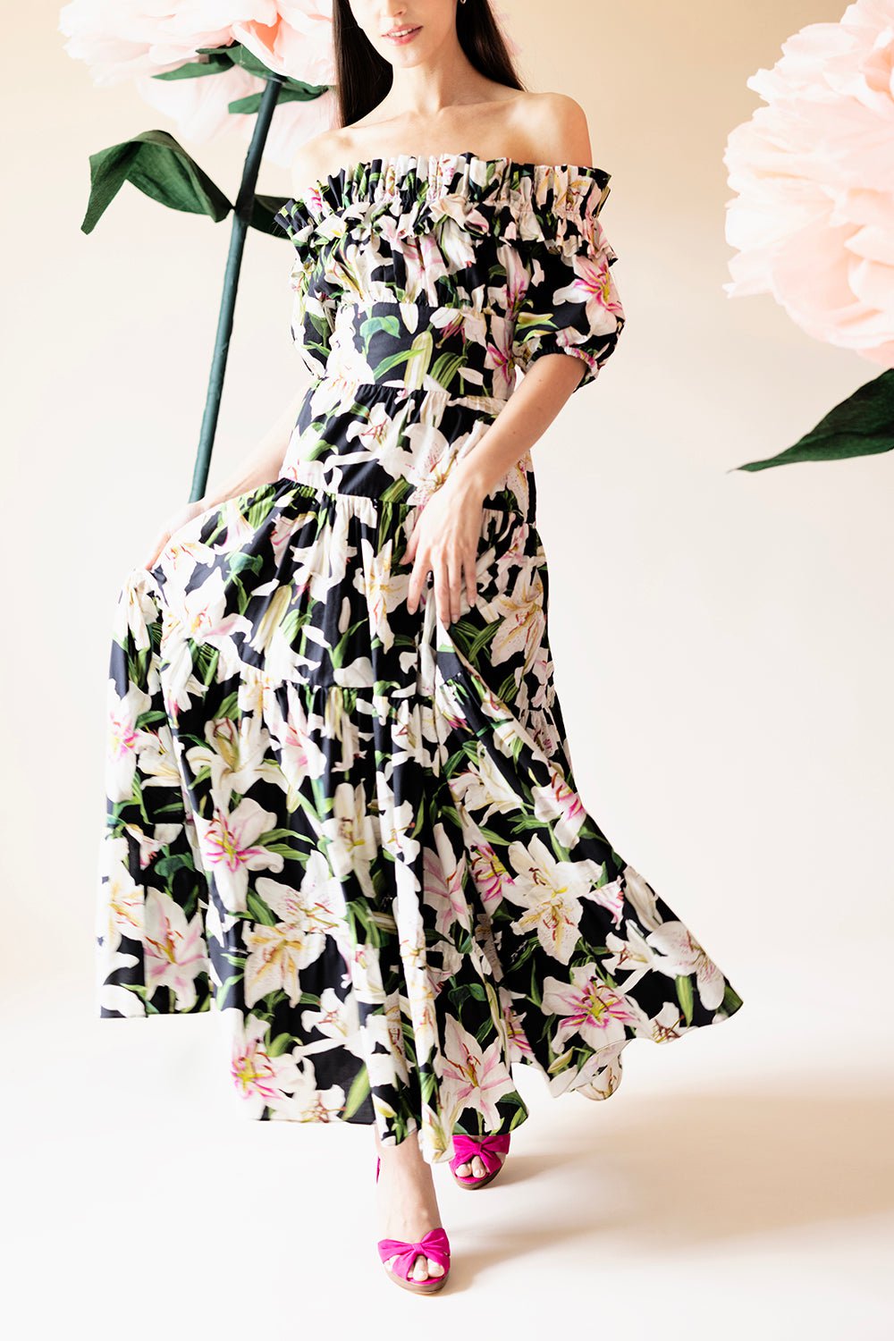 Contrast Floral Print Dress in LENZING™ ECOVERO™ Orange | Day Dresses |  Monsoon UK.